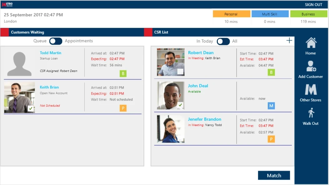 Metro Bank Power Apps and Power BI customer greet application